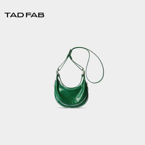TADFAB小号单肩斜跨拉链月牙包