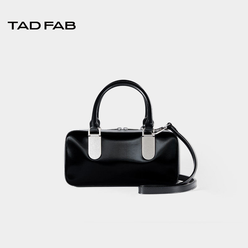 TADFAB丝光牛皮革波士顿单肩手提斜挎包