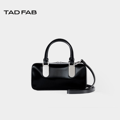 TADFAB丝光牛皮革波士顿单肩手提斜挎包