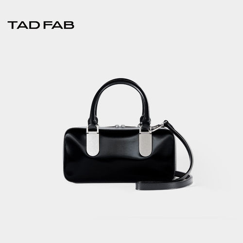 TADFAB丝光牛皮革波士顿单肩手提斜挎包