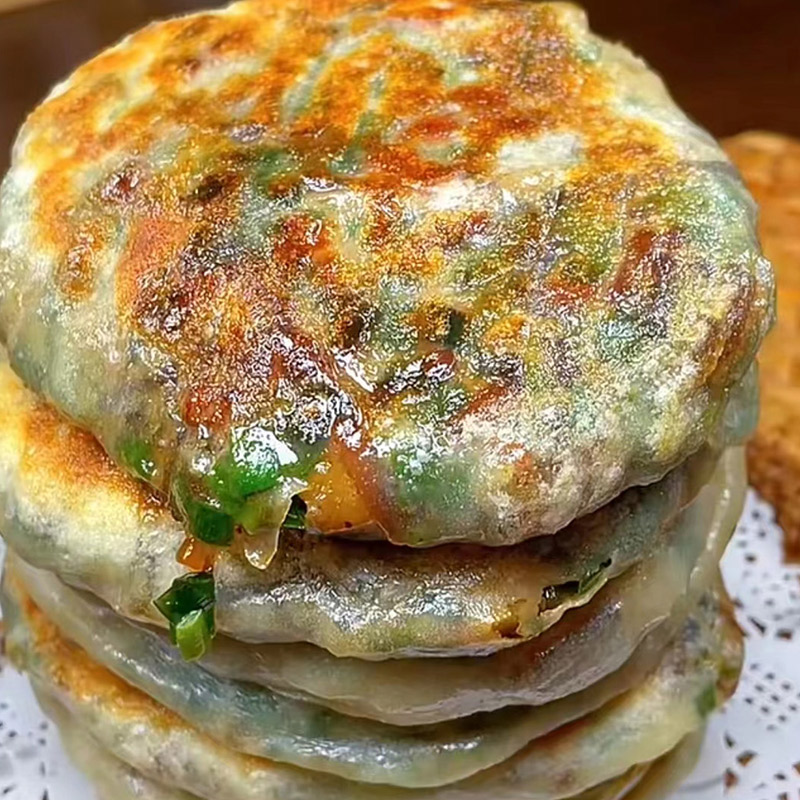 大口家韭菜馅饼煎饼韭菜盒子素馅煎饼早餐面点速冻半成品
