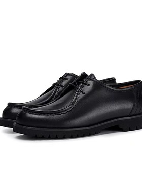 英伦kleman皮鞋男袋鼠鞋日系工装休闲头层牛皮真皮增高复古德比鞋