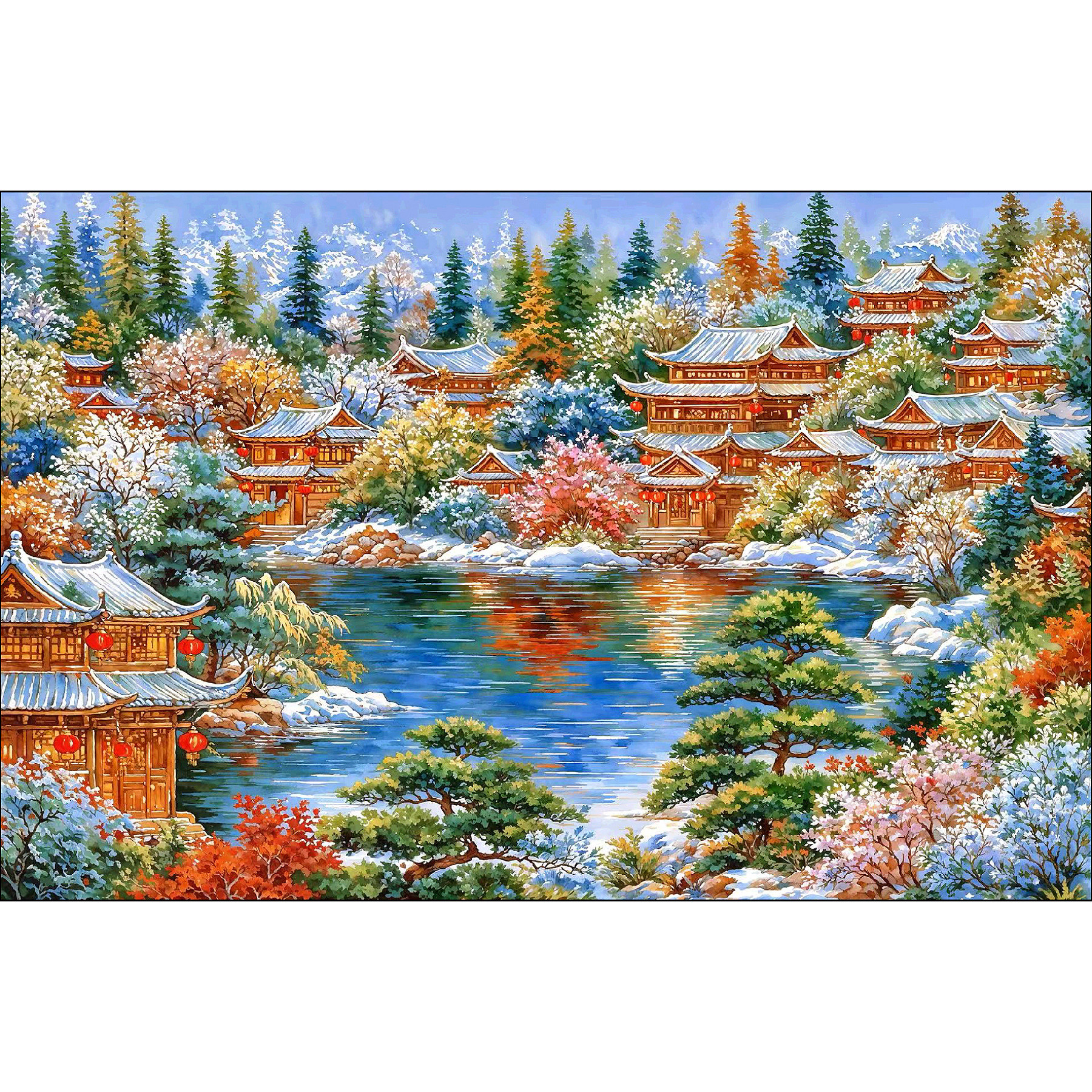 新疆长绒棉布，四季雅居110*75冬天大格66色（精准印花）
