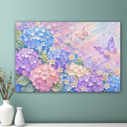 新疆长绒棉布。星花逐蝶100×70大格53色绣球花十字绣