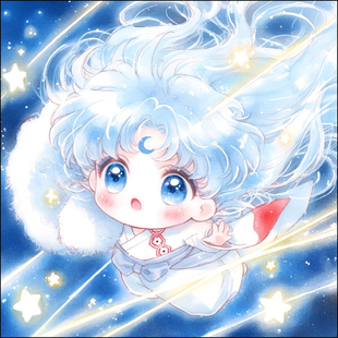 新疆长绒棉布，杀生丸（蓝色）60*60尺寸大格十字绣（精准印花）