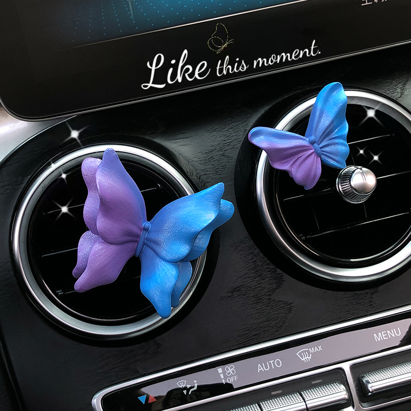 高档女神梦幻蝴蝶车载香薰出风口