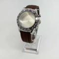 Silver Case Blue Bezel Black Strap Silver Buckle