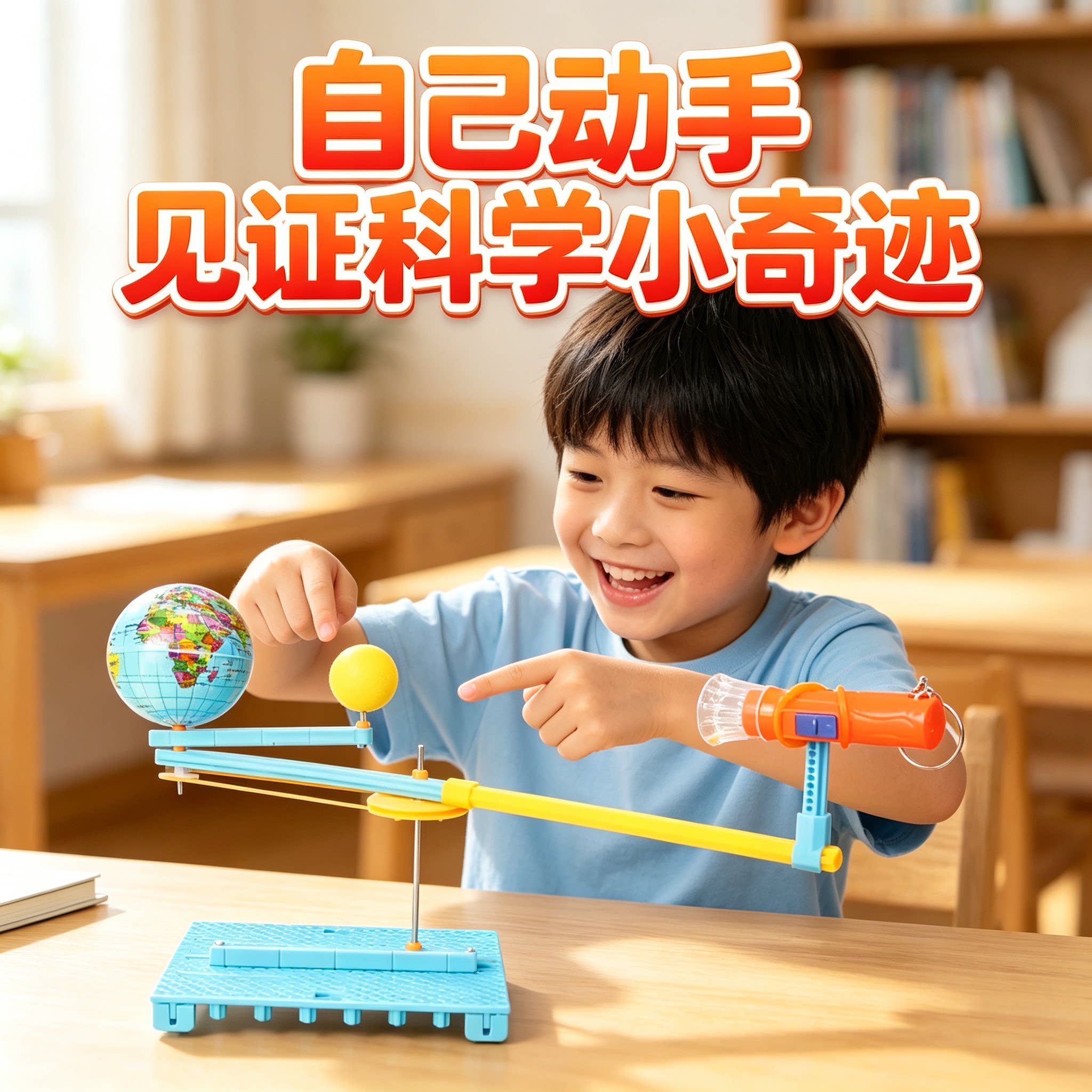 小学生月相日食三球仪