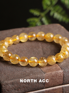 NORTHACC新中式复古天然金发晶手链串珠女钛晶发丝水晶轻奢小众