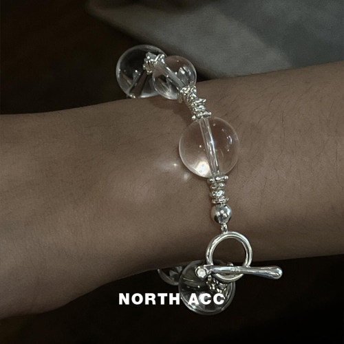 NORTHACC新中式复古简约白水晶手链透明手串小众设计冷门轻奢高级
