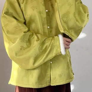 揽江月原创汉服岁岁暖秋冬保暖加绒明制立领弓袋袖打底新中式上衣