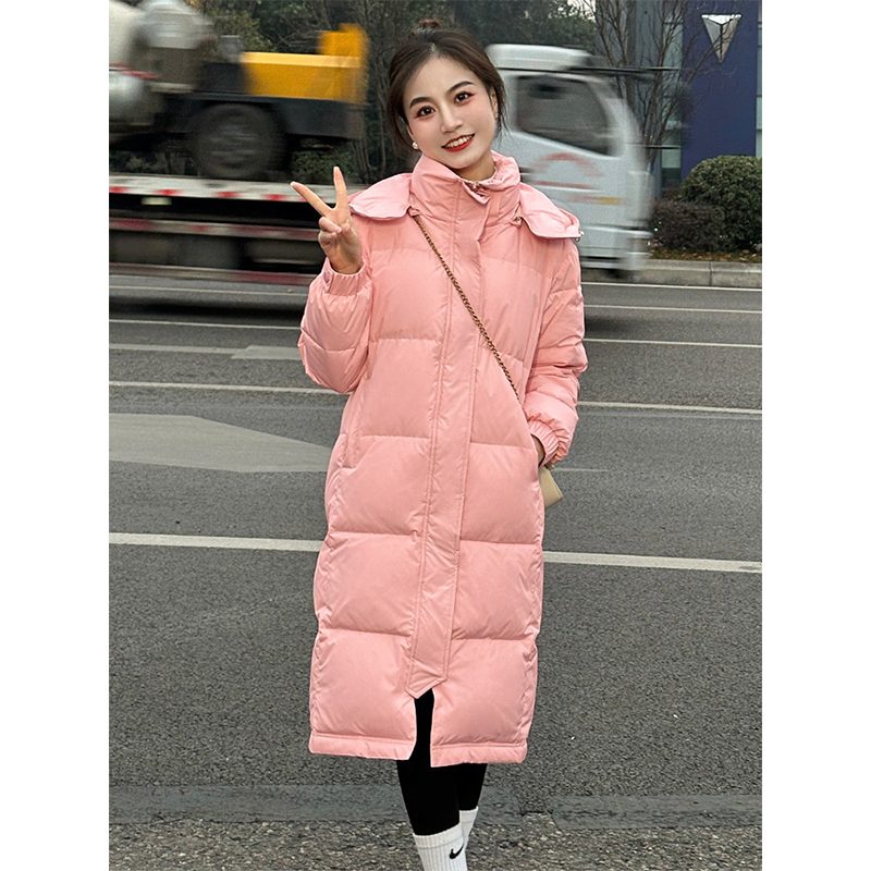 小娜椒小个子中长款立领羽绒服