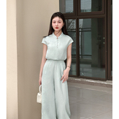 休闲套装 清冷抽绳短上衣直筒裤 小娜椒小个子新款 女 松弛一夏