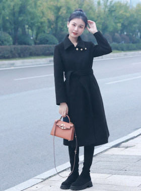 小娜椒小个子赫本风毛呢外套