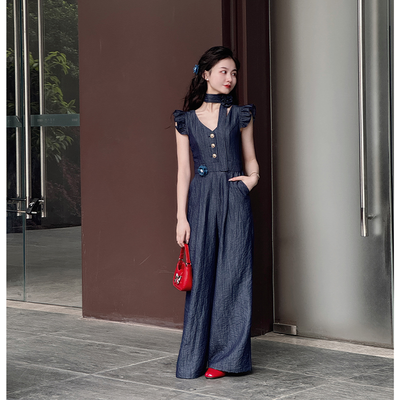 小个子韩版直筒连体裤女