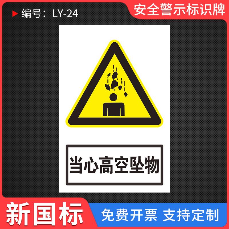 当心高空坠物安全警示标识牌