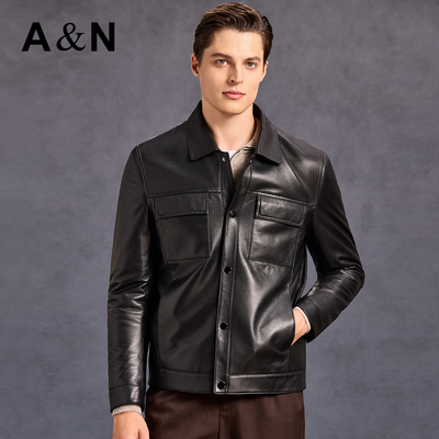 【真皮皮衣】AntonNeal轻奢商务100%绵羊皮细腻光滑柔韧男士皮衣