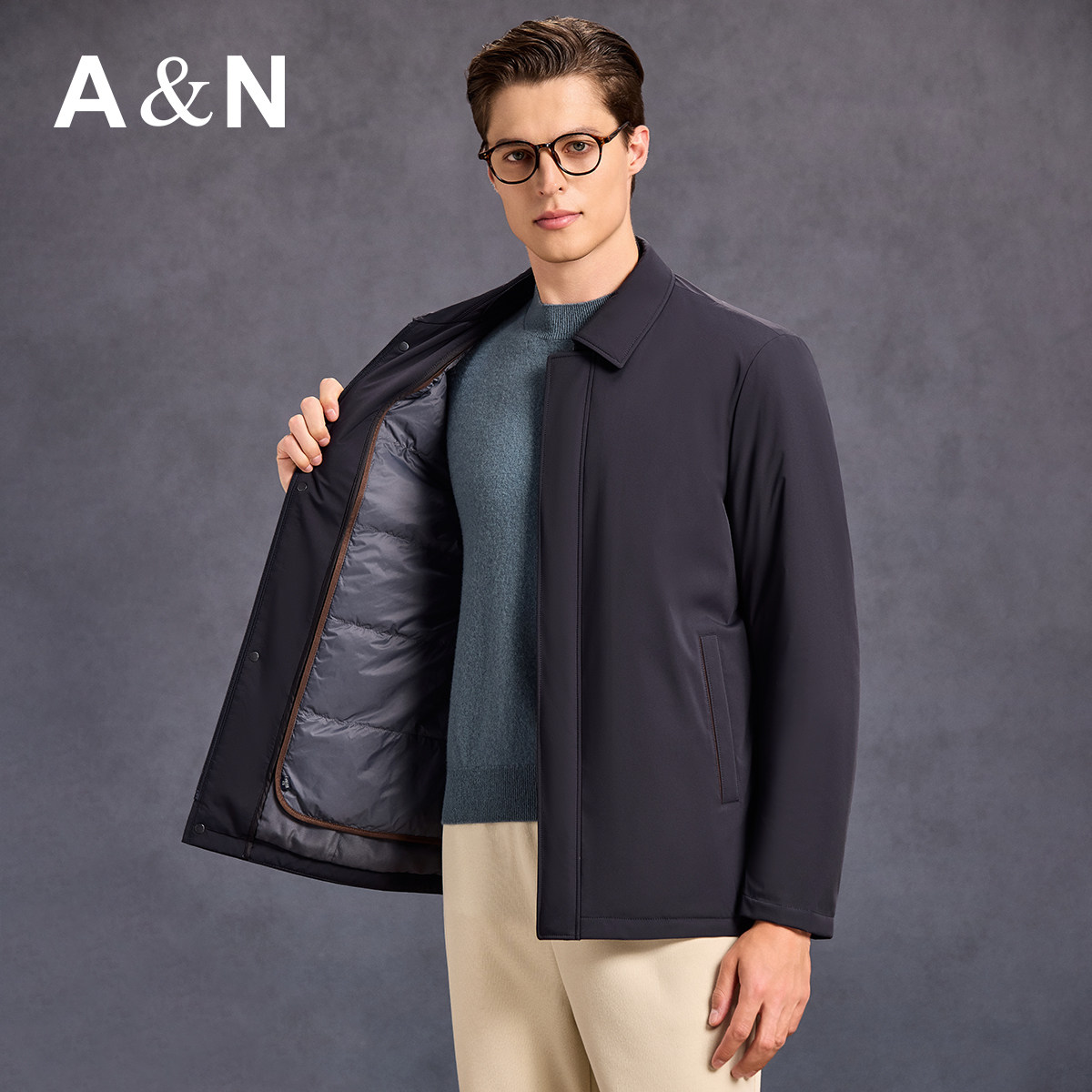 【一衣两穿&可拆卸内胆】AntonNeal经典商务鹅绒羽绒服男抗寒外套,男装,羽绒服,淘宝优惠券,粉丝福利购,淘宝优惠卷
