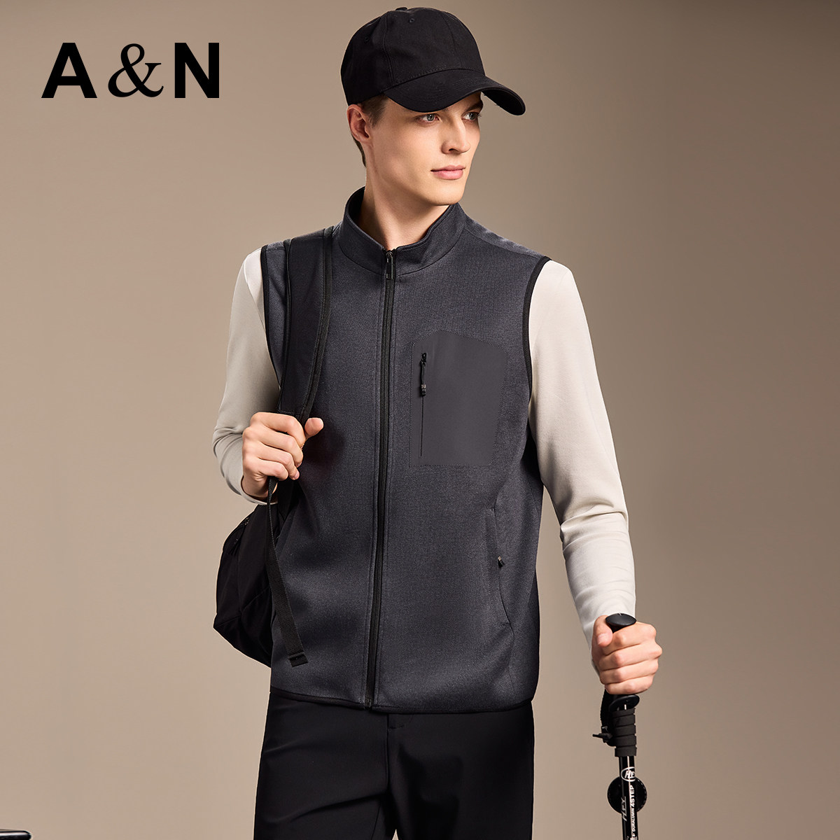 【轻奢&精纺羊毛】AntonNeal针织马甲男秋新运动无袖开衫男式背心,男装,常规马甲,淘宝优惠券,粉丝福利购,淘宝优惠卷