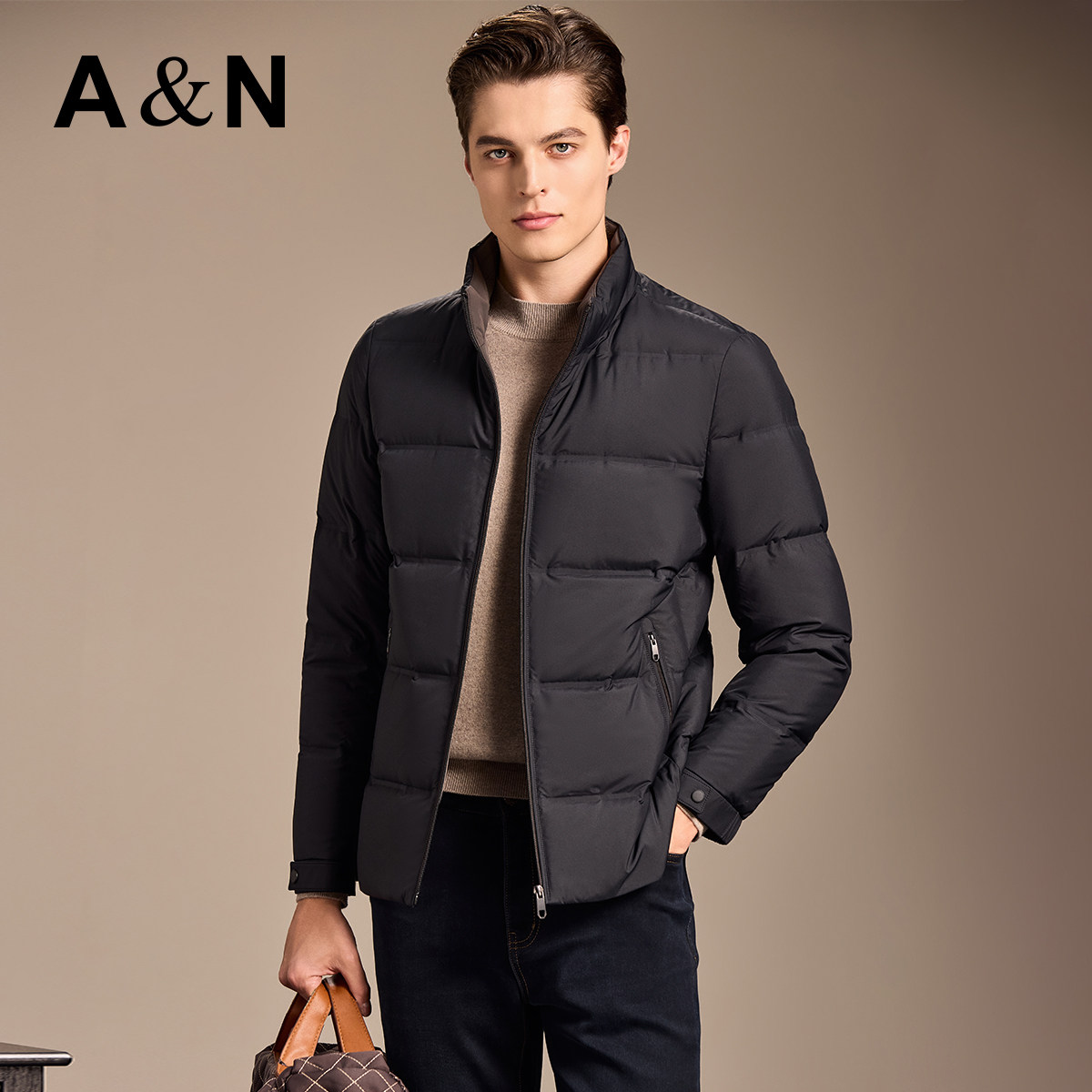 【高蓬松锁温仓】AntonNeal加厚羽绒服男商务休闲立领外套冬短款,男装,羽绒服,淘宝优惠券,粉丝福利购,淘宝优惠卷