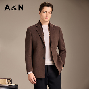 【一衣两穿】AntonNeal轻奢高端85鸭绒内胆可拆双面呢羊毛大衣男