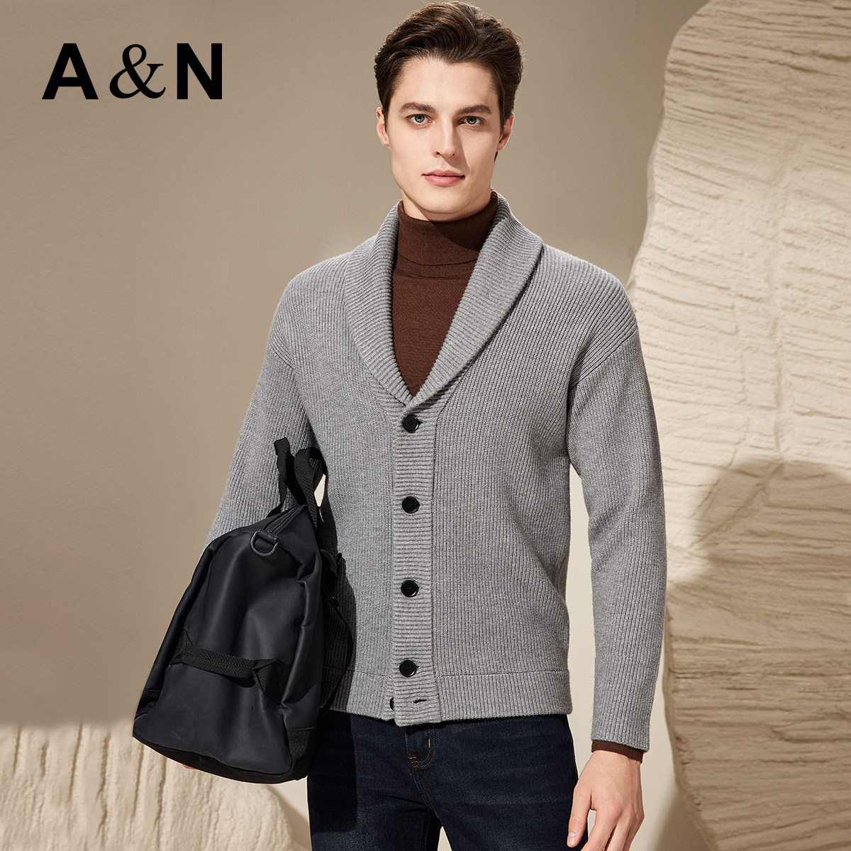 【老钱风 粗针开衫】重磅加厚蓬松毛衣外套男柔软简约百搭针织衫