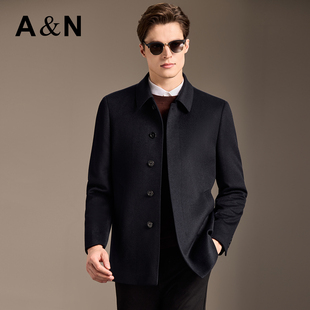 【100%山羊绒】AntonNeal高端轻奢纯羊绒大衣男中长款冬毛呢外套