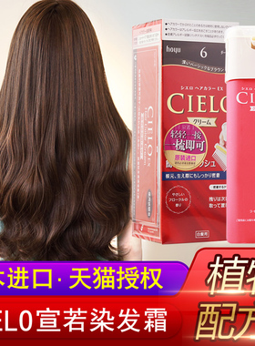 日本原装进口美源宣若染发膏剂CIELO纯泡泡植物女hoyu品牌旗舰店