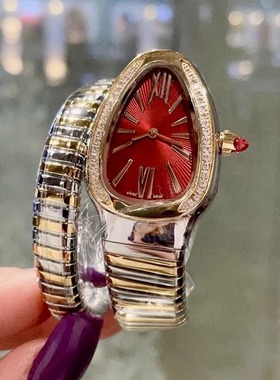 经典蛇形表光环系列女士手表中古高级气质镶钻手镯表