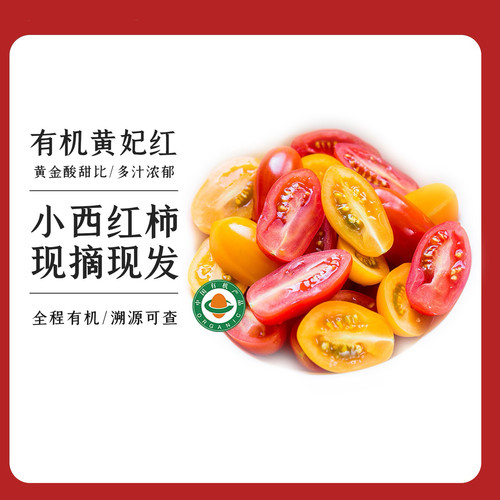 有机圣女果/小番茄/樱桃番茄，有机认证红黄混搭蔬菜沙拉营养美味