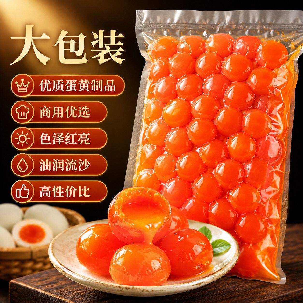【熟蛋黄】开袋即食广西北部湾流油鸭蛋黄咸蛋黄包粽子月饼蛋黄酥