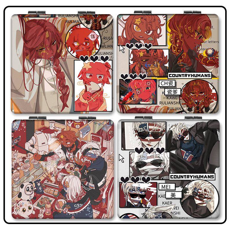 ch国拟周边文具countryhumans周边国拟五常ch瓷英美法小镜子便携