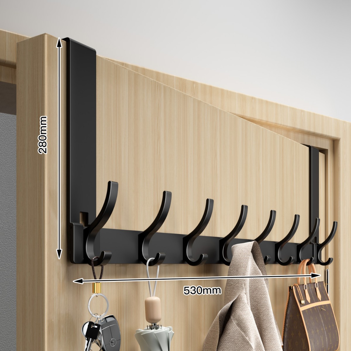门后面挂衣架无痕卧室门后墙上