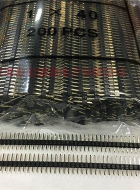 厂促140P单排排针间距254mm 全铜镀金08U 1x40P 针长116 黑色铜品