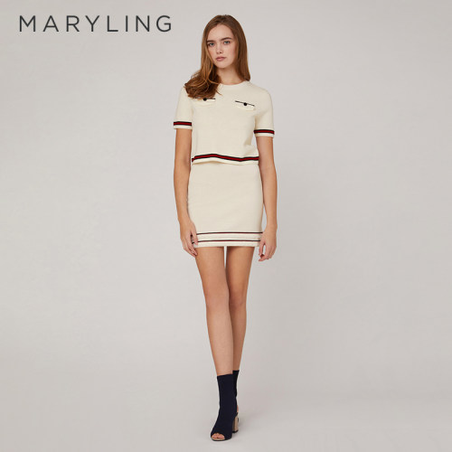 MARYLING间色针织短裙