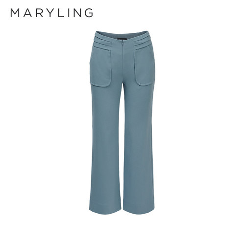 MARYLING直筒裤高腰西装裤