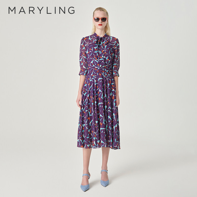 MARYLING玛俪琳奥莱outlets24春季新品印花连衣裙A1EBW63720