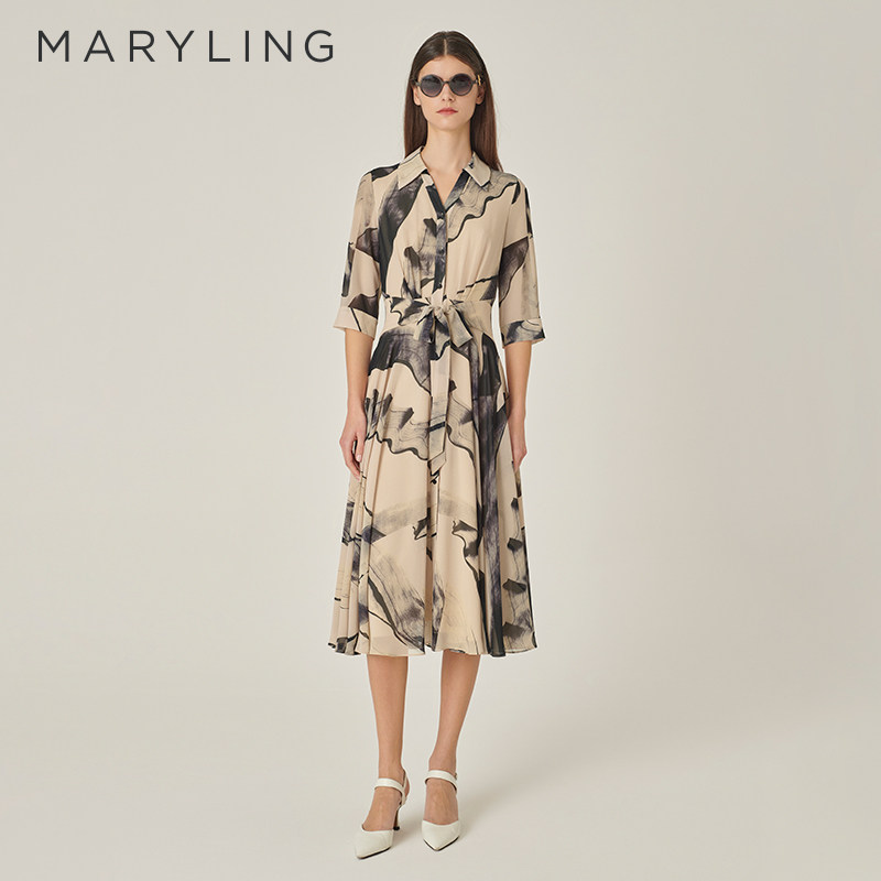 MARYLING玛俪琳伯牙绝弦连衣裙