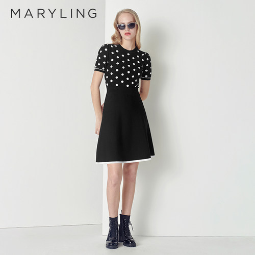 MARYLING玛俪琳提花连衣裙