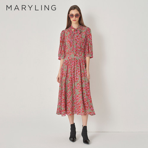 MARYLING收腰碎花连衣裙