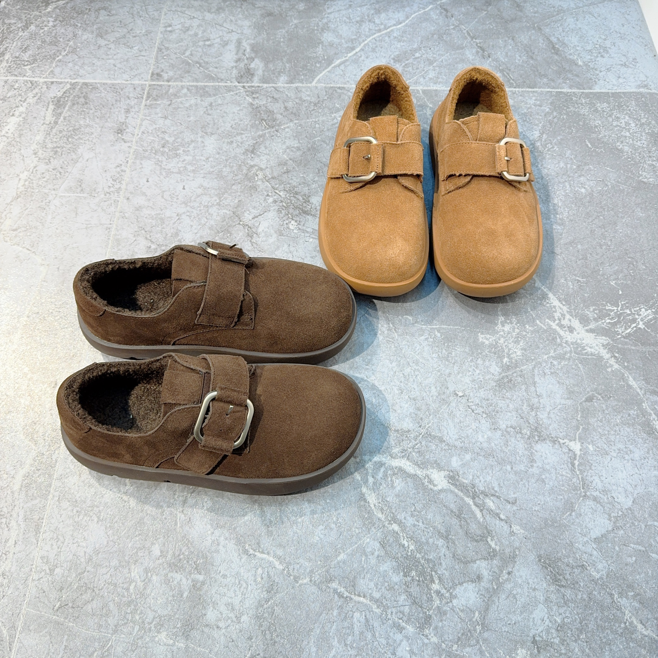 真皮厚底加绒保暖勃肯鞋女2025冬季新款日系百搭增高勃肯雪地棉鞋