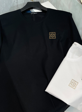 欧洲站短袖男夏季潮牌t恤轻奢简约高端大牌冰丝凉感圆领薄款体恤