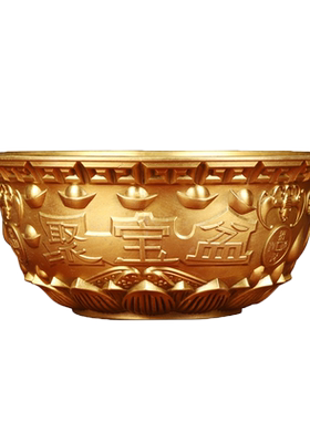 聚宝盆铜实心铜碗摆件客厅店铺