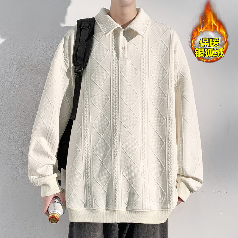 港风ins保暖高级感卫衣外套男士