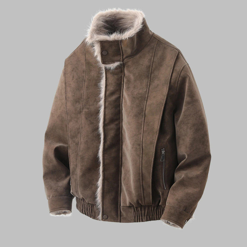 冬季上新2025皮毛一体外套男款