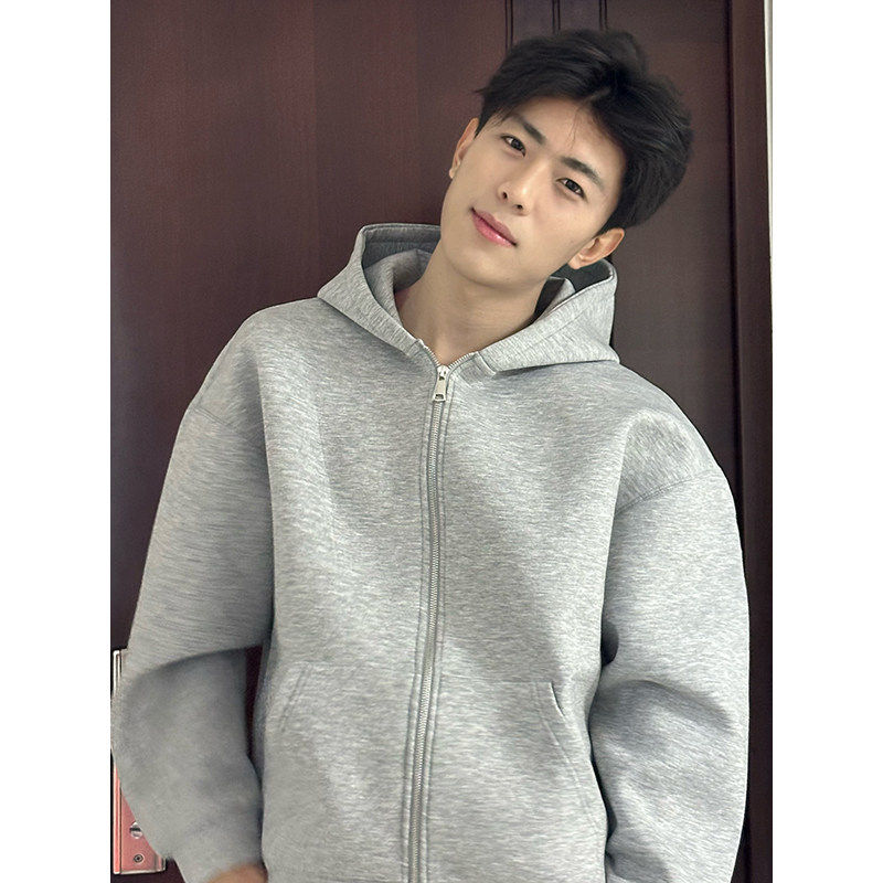 校园风hiphop卫衣男女学生青少年上衣美式高街双头双拉链开衫外套