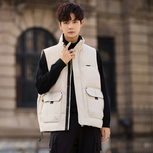 高端男装外穿坎肩休闲马夹外套潮羽绒马甲男款秋冬季加厚保暖背心