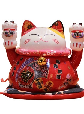 5寸招财猫小号 陶瓷招财摆件礼品家居店铺开业大恒工坊招财猫招手