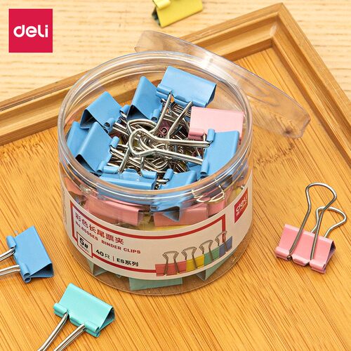 得力8551ES-8556ES彩色长尾票夹