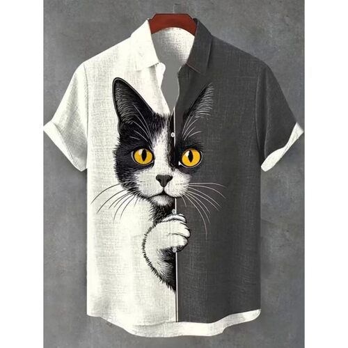 拼接宽松印花开衫男士 Splicing loose printed cardigan for men